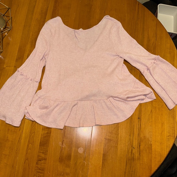 Sophie and Trey Pink Flounce Blouse Medium - Picture 2 of 4